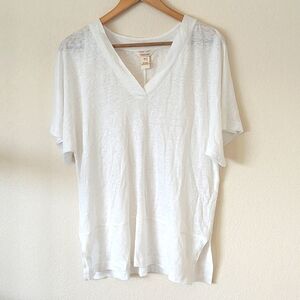 Sundance linen white short sleeve top